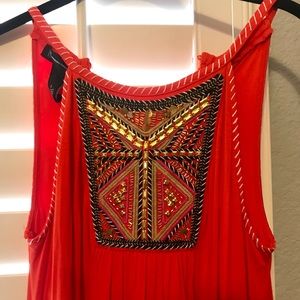 I.N.C Orange Embellished Dress Size Small